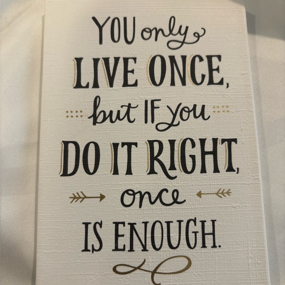 Inspirational Wall Art with Black and Gold Text